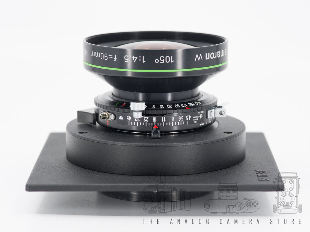 Soon for sale | Sinar Sinaron W 105° 90mm 4.5 MC Lens Copal 1 | green ring